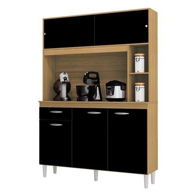 Cozinha Kit Duda 120 Cm Damasco Preto – Poquema