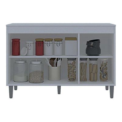 Balcão De Cozinha Manu Com Tampo 120 Cm Cinza Fosco - Ajl
