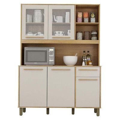 Armário De Cozinha Ambiente Rubi Cinamomo Off White - Valdemóveis