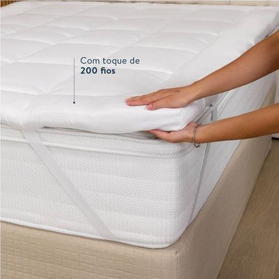 Pillow Top King Toque De Pluma 200 Fios - 1 Peça