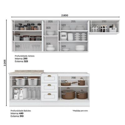 Cozinha Modulada Americana 6 Peças Branco Hp – Henn