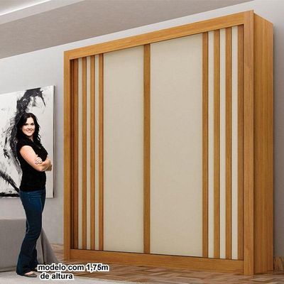 Guarda Roupa Solteiro 2 Portas Milano Cinamomo Off White – Leifer Móveis