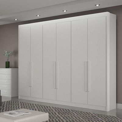 Guarda Roupa 6 Portas Diamante Gold Branco – Leifer Móveis