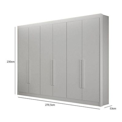 Guarda Roupa 6 Portas Diamante Gold Branco – Leifer Móveis