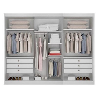 Guarda Roupa 6 Portas Diamante Gold Branco – Leifer Móveis