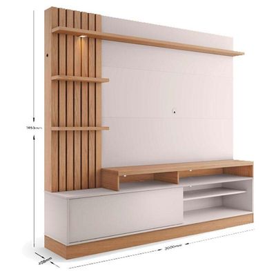 Estante Home Theater Maceió Freijó Off White – Colibri