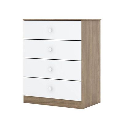 Cômoda E Guarda Roupa Infantil Amarelinha Rústico Branco - Henn