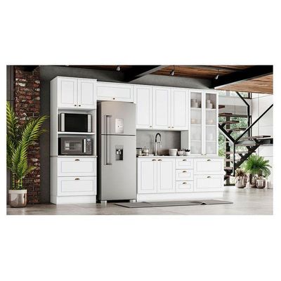 Cozinha Modulada Americana 5 Peças Com Cristaleira Branco Hp – Henn