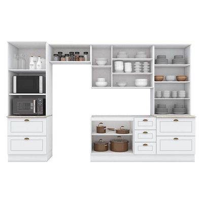 Cozinha Modulada Americana 5 Peças Com Cristaleira Branco Hp – Henn