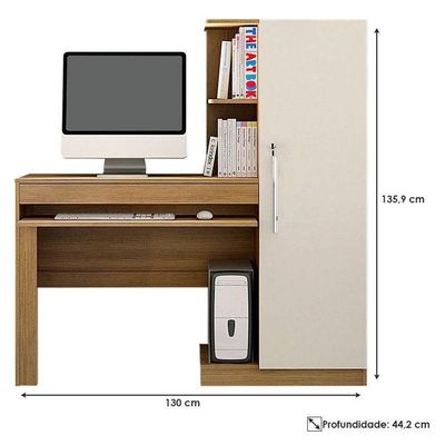 Escrivaninha Office Cinamomo Off White - Valdemóveis
