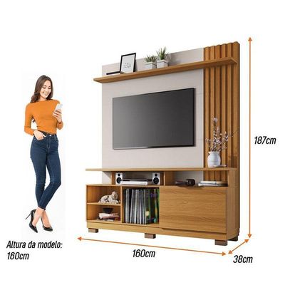 Estante Home Theater Artheo Cinamomo Off White - Hb Móveis