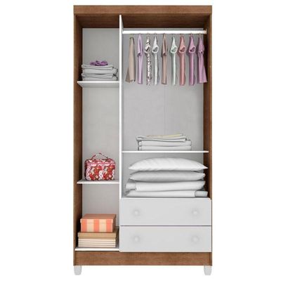 Berço Mirelle E Guarda Roupa Mariah 3 Portas Branco Acetinado Amadeirado Com Colchão – Carolina