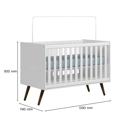 Berço Americano Q Encanto 3820 Retrô Branco Acetinado Ambiente - Qmovi