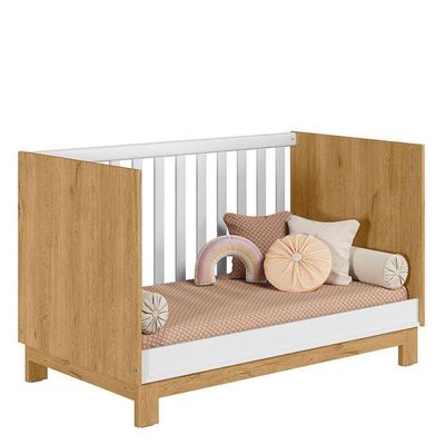 Berço Americano Mini Cama Q Encanto Slim Freijó Toq Branco Acetinado - Qmovi