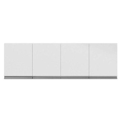 Balcão De Pia Tatiane 145 Cm E Armário Aéreo Andréia 4 Portas 150 Cm Branco Brilho - Ajl