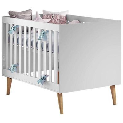 Berço Americano E Guarda Roupa Infantil Ludmila Branco Bétula Com Colchão Ortobom – Carolina
