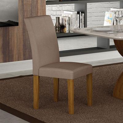 Cadeira Para Mesa De Jantar Napoli Mdf Kit 2 Peças Freijó Joli Camurça – Leifer Móveis