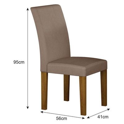 Cadeira Para Mesa De Jantar Napoli Mdf Kit 2 Peças Freijó Joli Camurça – Leifer Móveis
