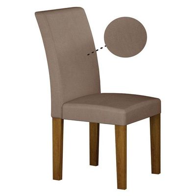 Cadeira Para Mesa De Jantar Napoli Mdf Kit 2 Peças Freijó Joli Camurça – Leifer Móveis