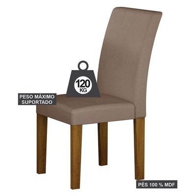 Cadeira Para Mesa De Jantar Napoli Mdf Kit 2 Peças Freijó Joli Camurça – Leifer Móveis