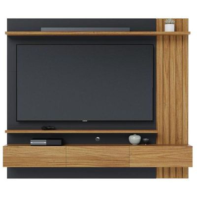 Painel Para Tv Home Suspenso Ambiente Juriti 1.8 Noce Milano Preto Acetinado – Colibri