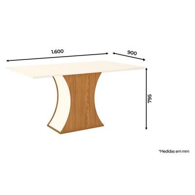 Mesa De Jantar Selena 160 Cm Tampo Reto Nature Off White – Henn