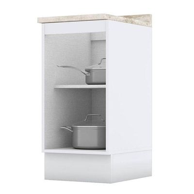 Balcão 1 Porta 40 Cm Americana Branco Com Tampo Calcare – Henn