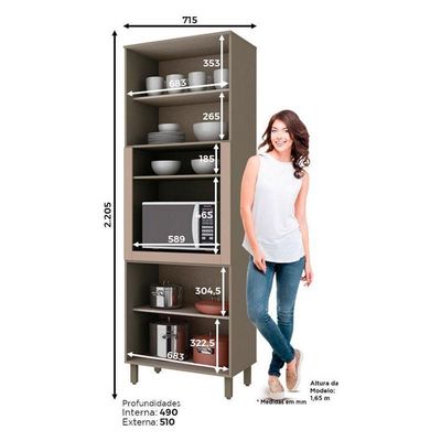 Armário Paneleiro Torre Quente 1 Forno Connect Duna Cristal – Henn