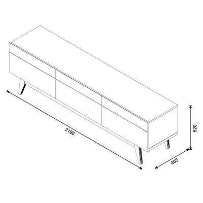 Rack Bancada Classic 3 Gavetas 2.2 Off White Nature - Imcal