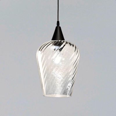 Lustre Pendente Taschibra Monalisa G Rigato Transparente E27 Bivolt Preto