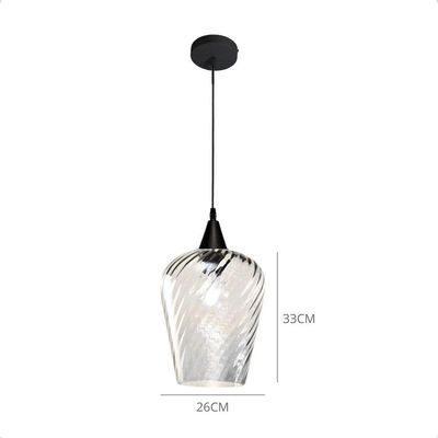 Lustre Pendente Taschibra Monalisa G Rigato Transparente E27 Bivolt Preto