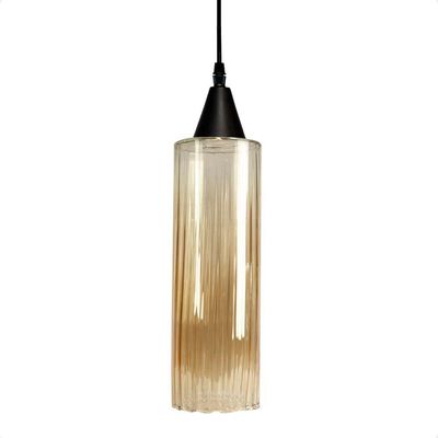 Lustre Pendente Taschibra Anne Rigato âmbar E27 Bivolt Preto