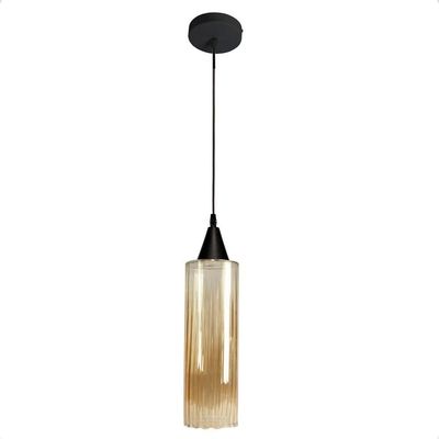 Lustre Pendente Taschibra Anne Rigato âmbar E27 Bivolt Preto