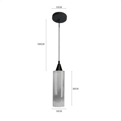 Lustre Pendente Taschibra Anne Rigato âmbar E27 Bivolt Preto