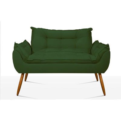 Kit Namoradeira Opala + 2 Poltronas Para Sala Balaqui Decor Verde