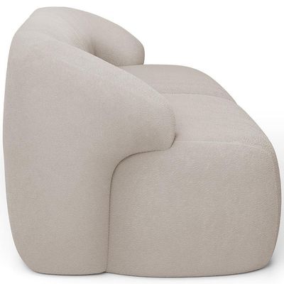 Sofá 3 Lugares Curvo Orgânico Living 250cm Barolo L06 Bouclê Bege