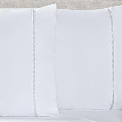 Jogo De Lençol Solteiro 400 Fios Micropercal Toque De Algodão 3 Peças - Branco