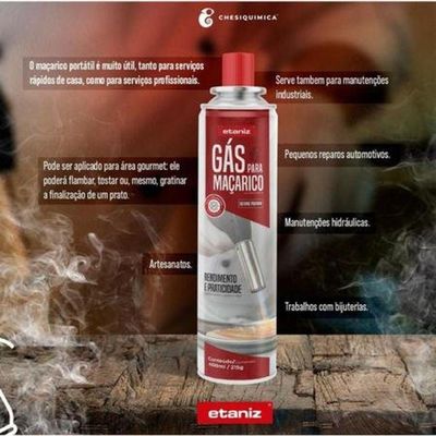 Kit 6 Cartuchos De Gás Para Maçaricos 400ml-215g Etaniz