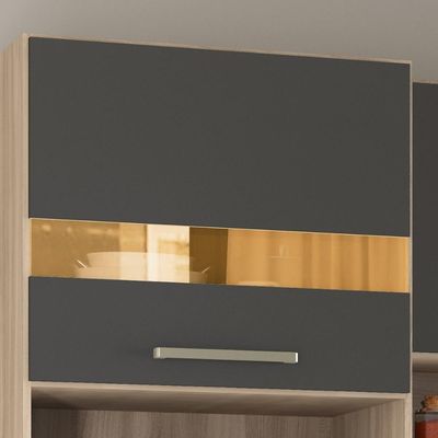 Cozinha Compacta 3 Pçs 6 Pts 1 Gavetas Dama Avena/grafito Demóbile Avena/grafito