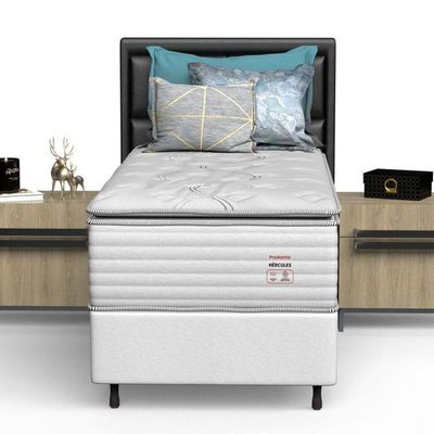 Conjunto Box Solteiro Mola Prodormir Hercules New Branco