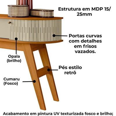 Aparador Para Sala 1 Gaveta 136 Cm Estoril Madetec Cumaru Opala