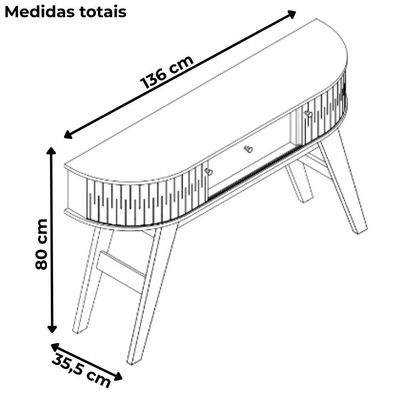 Aparador Para Sala 1 Gaveta 136 Cm Estoril Madetec Cumaru Opala