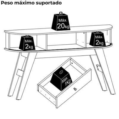 Aparador Para Sala 1 Gaveta 136 Cm Estoril Madetec Cumaru Opala