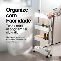 Prateleira Multiuso 4 Andares Com Rodinha Branca