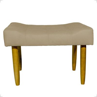 Puff Decorativo Confortável Retangular Para Sala Recepção Quarto Requinte Suede Cores Pés Palito