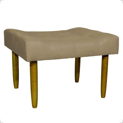 Puff Decorativo Confortável Retangular Para Sala Recepção Quarto Requinte Suede Cores Pés Palito