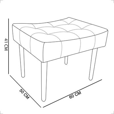 Puff Decorativo Confortável Retangular Para Sala Recepção Quarto Requinte Suede Cores Pés Palito