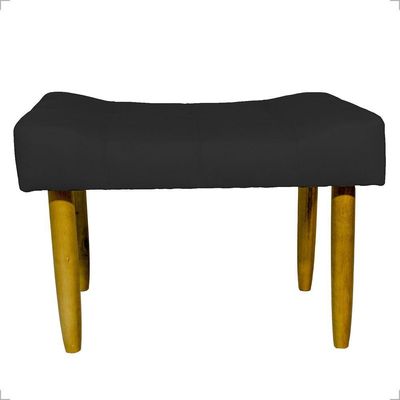 Puff Decorativo Confortável Retangular Para Sala Recepção Quarto Requinte Suede Cores Pés Palito