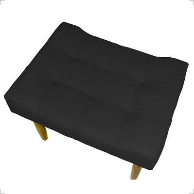 Puff Decorativo Confortável Retangular Para Sala Recepção Quarto Requinte Suede Cores Pés Palito