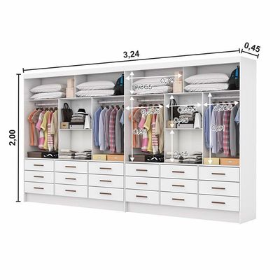Closet Sevilha 6 Portas Casal Duplo 18 Gvt Carioca Moveis Branco